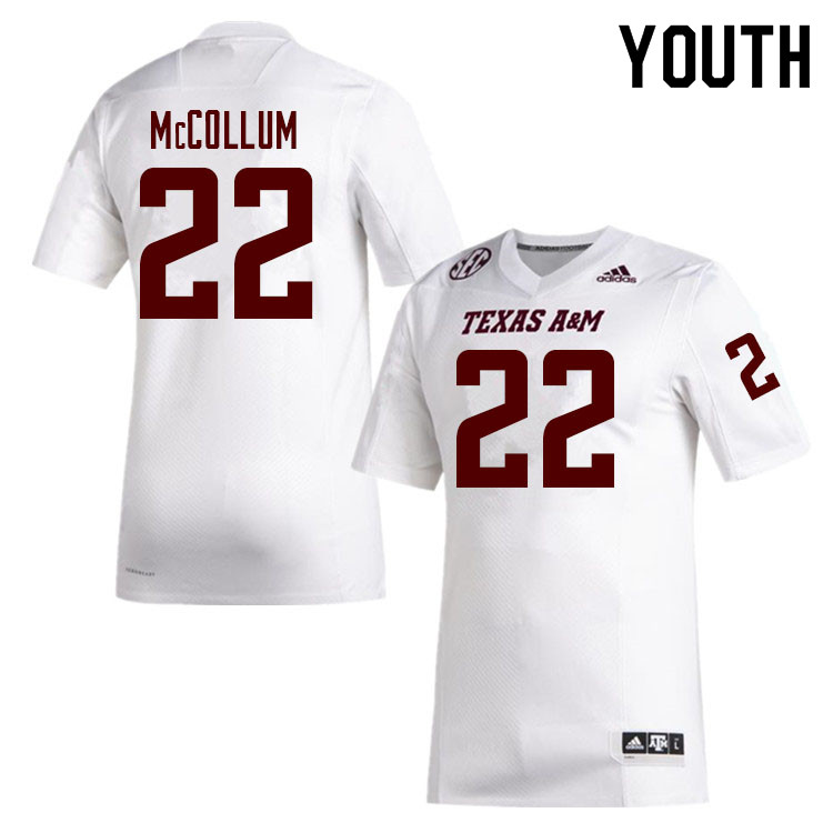 Youth #22 Cooper McCollum Texas A&M Aggies College Football Jerseys Sale-White